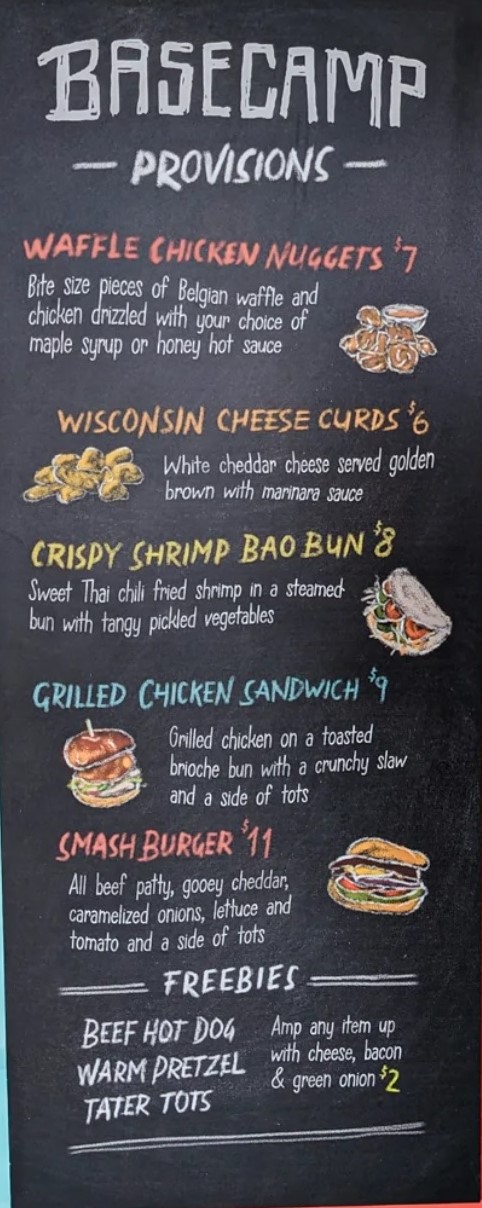 A menu board with different types of food

Description automatically generated
