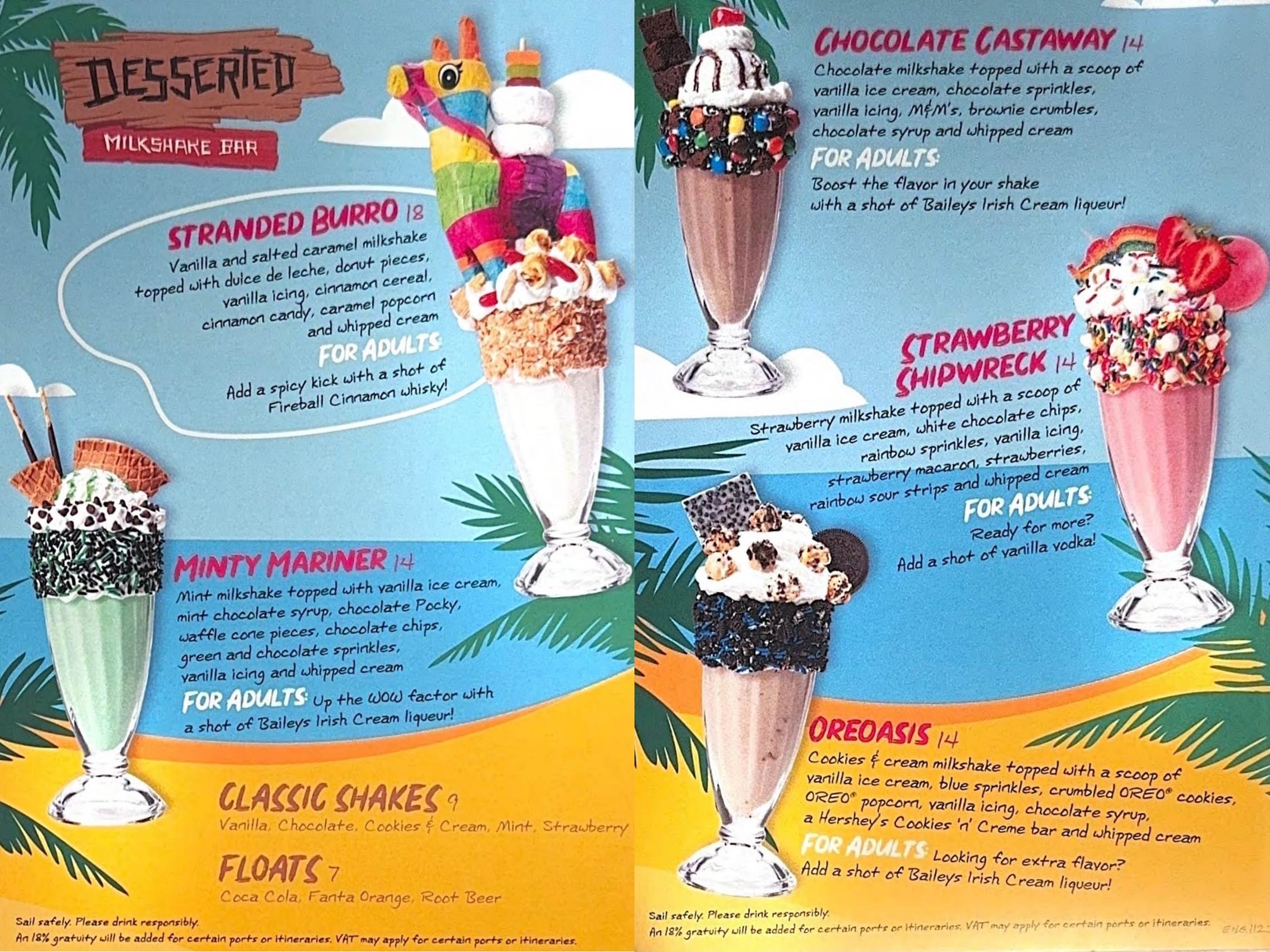 A menu of ice cream sundaes

Description automatically generated