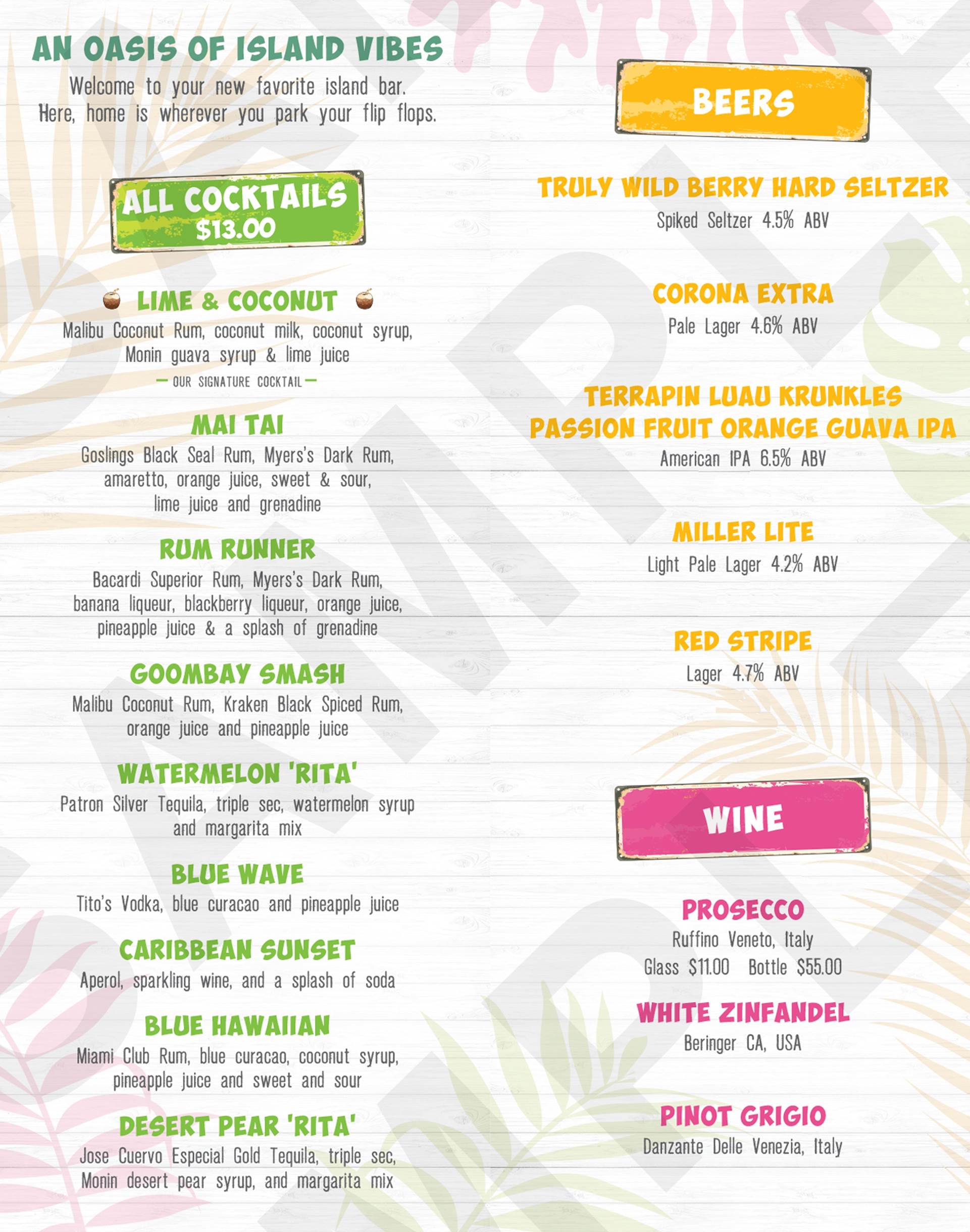 A menu with colorful text

Description automatically generated