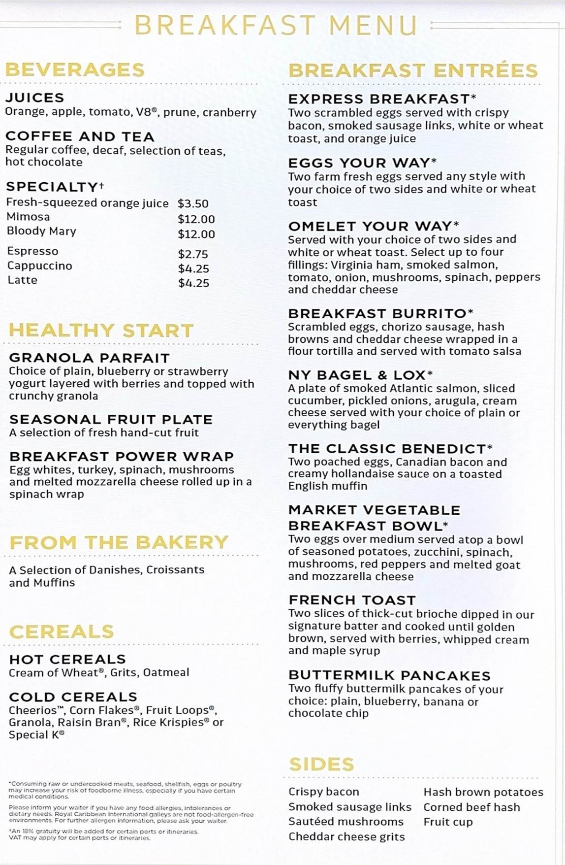 A menu of a restaurant

Description automatically generated