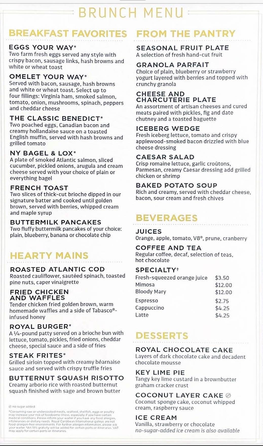 A menu of a restaurant

Description automatically generated