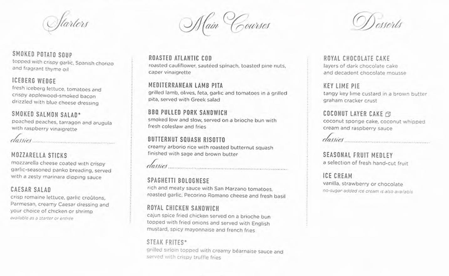 A menu of a restaurant

Description automatically generated